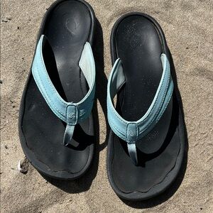 OluKai Women's Sandals - Aqua and Black